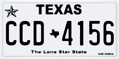 TX license plate CCD4156