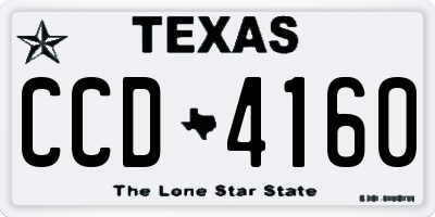 TX license plate CCD4160