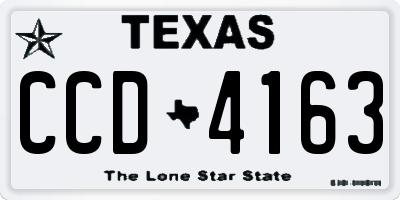 TX license plate CCD4163