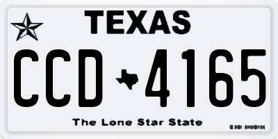 TX license plate CCD4165