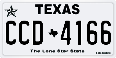 TX license plate CCD4166