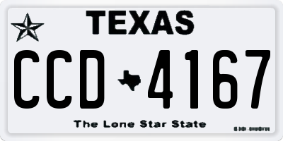 TX license plate CCD4167