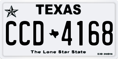 TX license plate CCD4168