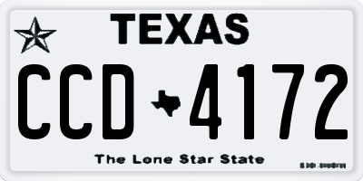 TX license plate CCD4172
