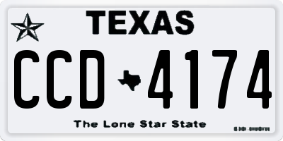 TX license plate CCD4174