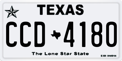 TX license plate CCD4180