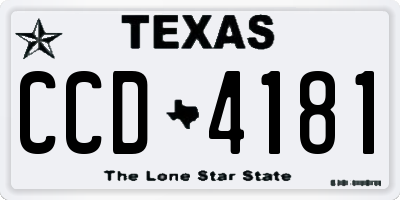 TX license plate CCD4181