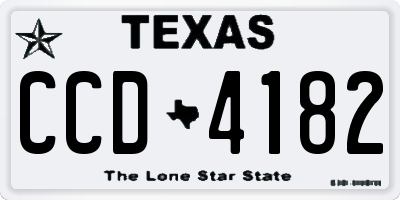 TX license plate CCD4182