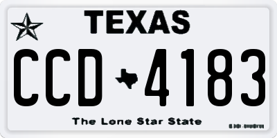 TX license plate CCD4183