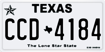 TX license plate CCD4184