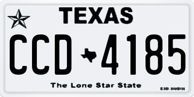 TX license plate CCD4185