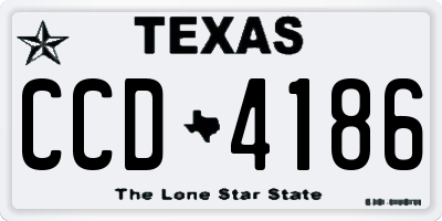 TX license plate CCD4186