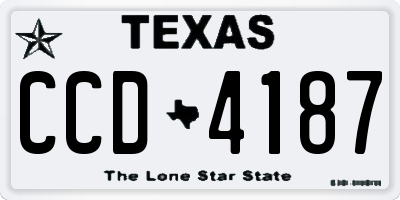 TX license plate CCD4187