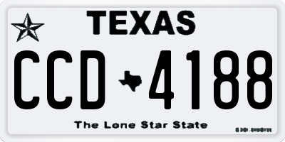 TX license plate CCD4188
