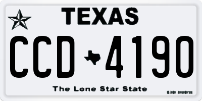 TX license plate CCD4190