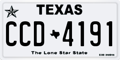 TX license plate CCD4191