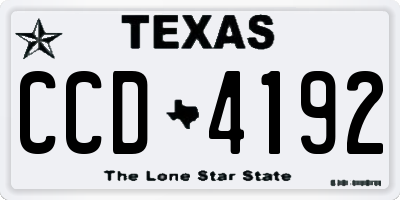 TX license plate CCD4192