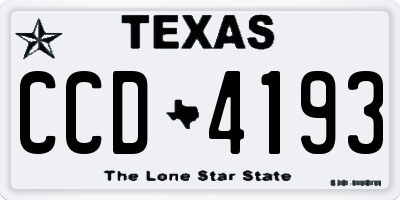 TX license plate CCD4193