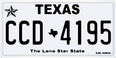 TX license plate CCD4195