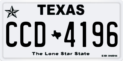 TX license plate CCD4196