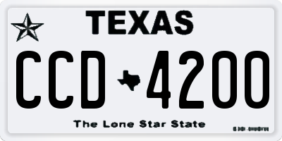 TX license plate CCD4200