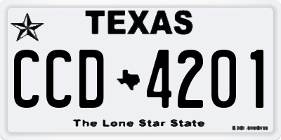 TX license plate CCD4201