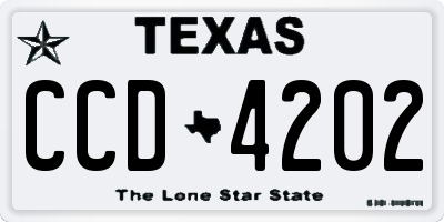 TX license plate CCD4202