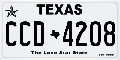 TX license plate CCD4208