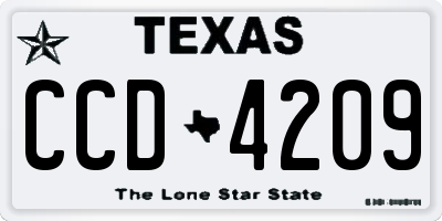 TX license plate CCD4209