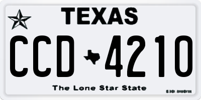TX license plate CCD4210