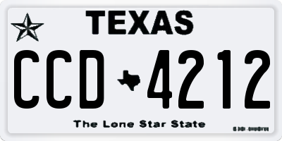 TX license plate CCD4212