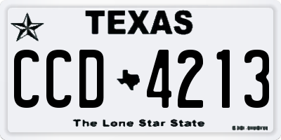 TX license plate CCD4213