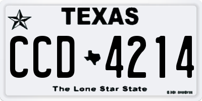 TX license plate CCD4214