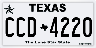 TX license plate CCD4220