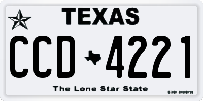 TX license plate CCD4221