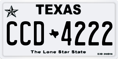 TX license plate CCD4222