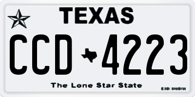 TX license plate CCD4223