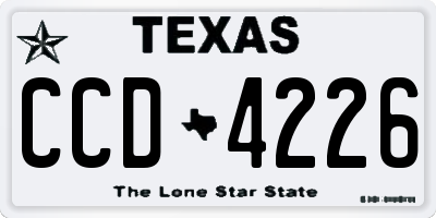TX license plate CCD4226