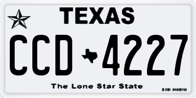 TX license plate CCD4227