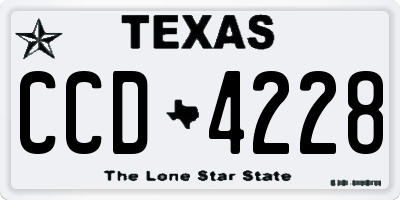 TX license plate CCD4228