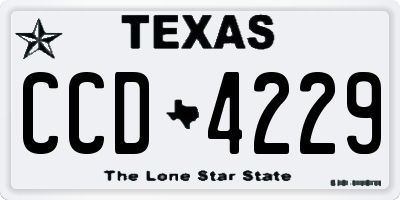 TX license plate CCD4229