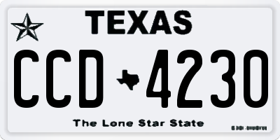 TX license plate CCD4230