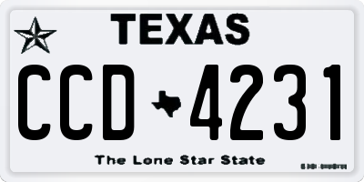 TX license plate CCD4231