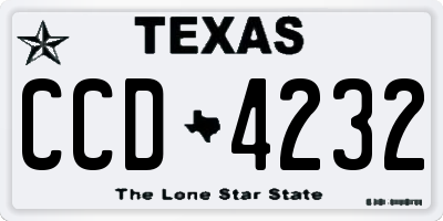 TX license plate CCD4232