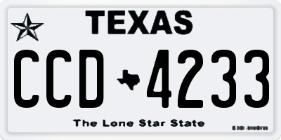 TX license plate CCD4233