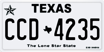TX license plate CCD4235