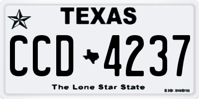 TX license plate CCD4237