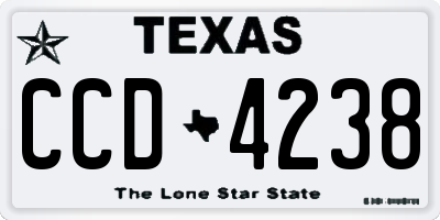 TX license plate CCD4238
