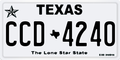 TX license plate CCD4240
