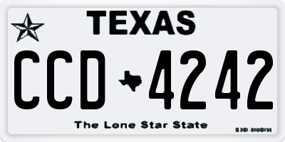 TX license plate CCD4242